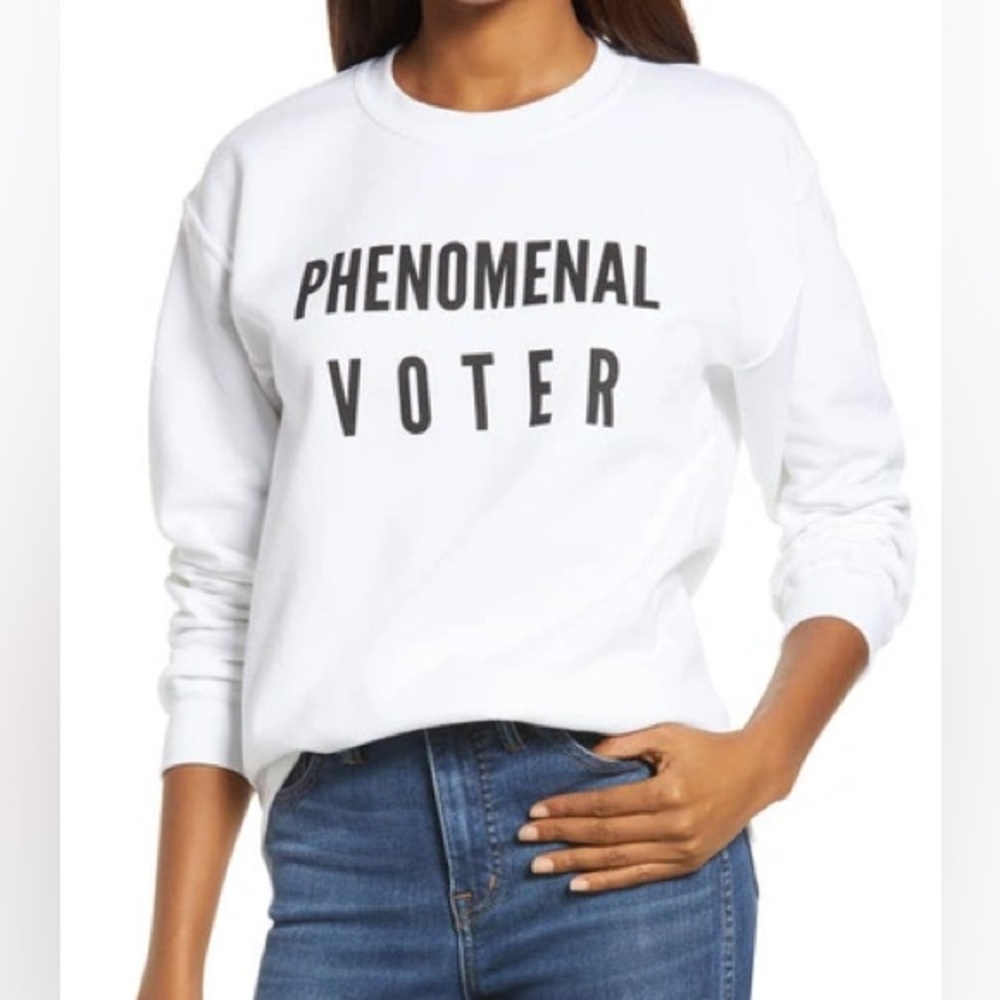 Phenomenal Women’s Phenomenal Voter Graphic Sweatshirt on white size S XL & 2XL